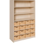 Schränke mit 16 mittleren Massivholzkästen, ohne SF, 2EB, 160cm hoch 